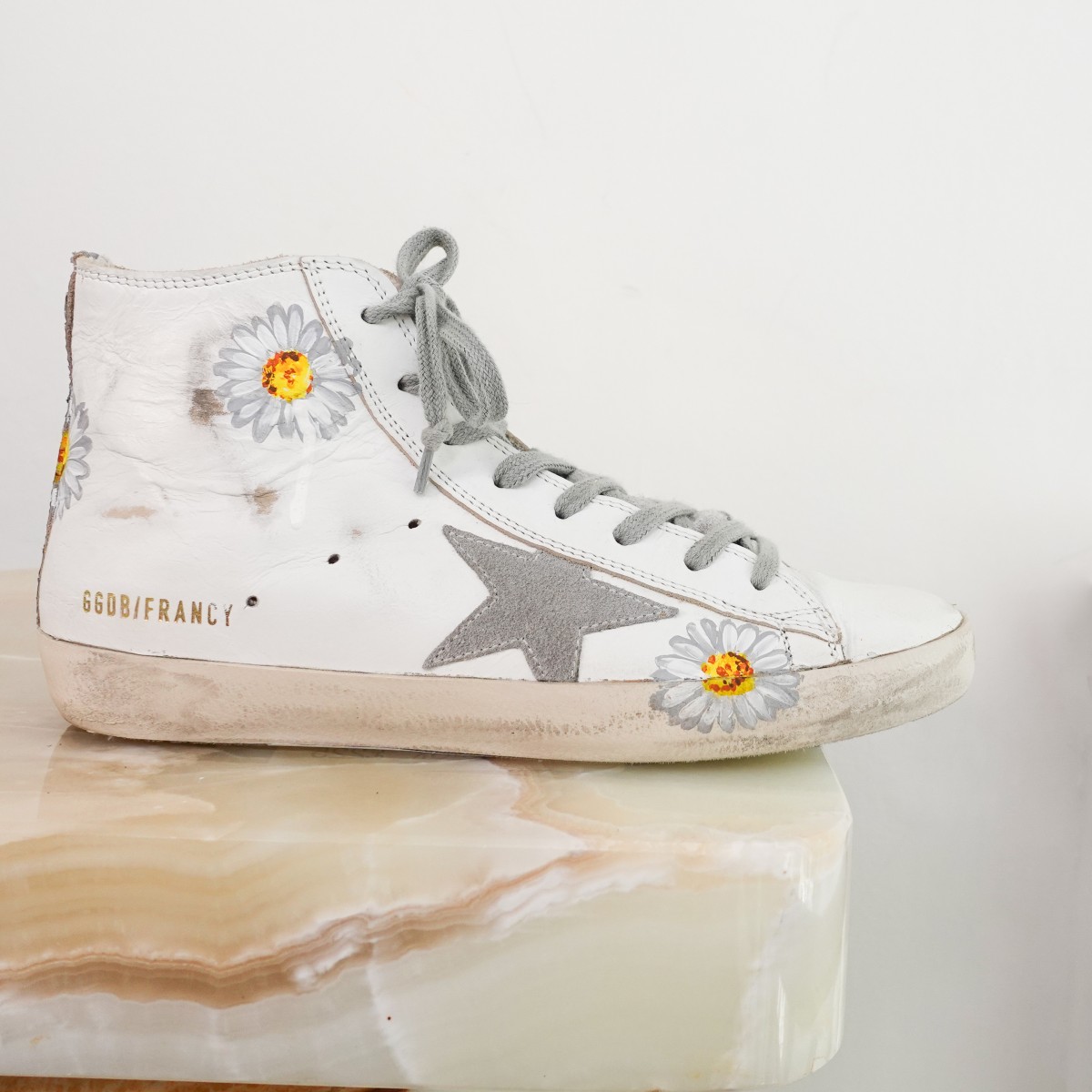 RELOVED AGAIN | Golden Goose white super star high top sneakers UK 4 ...